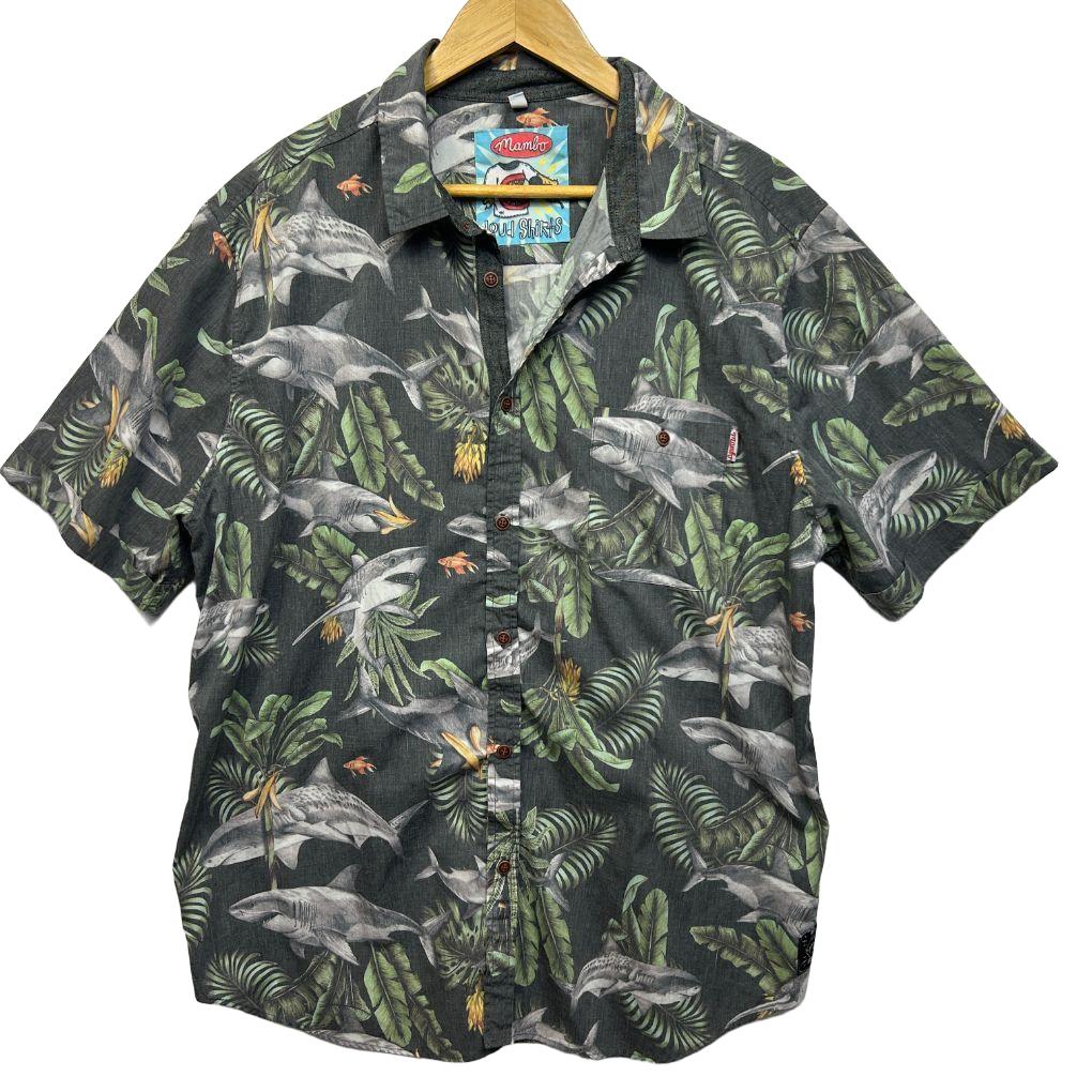 Mambo Loud Shirt Shark Print Mens Shirt - Size XXL