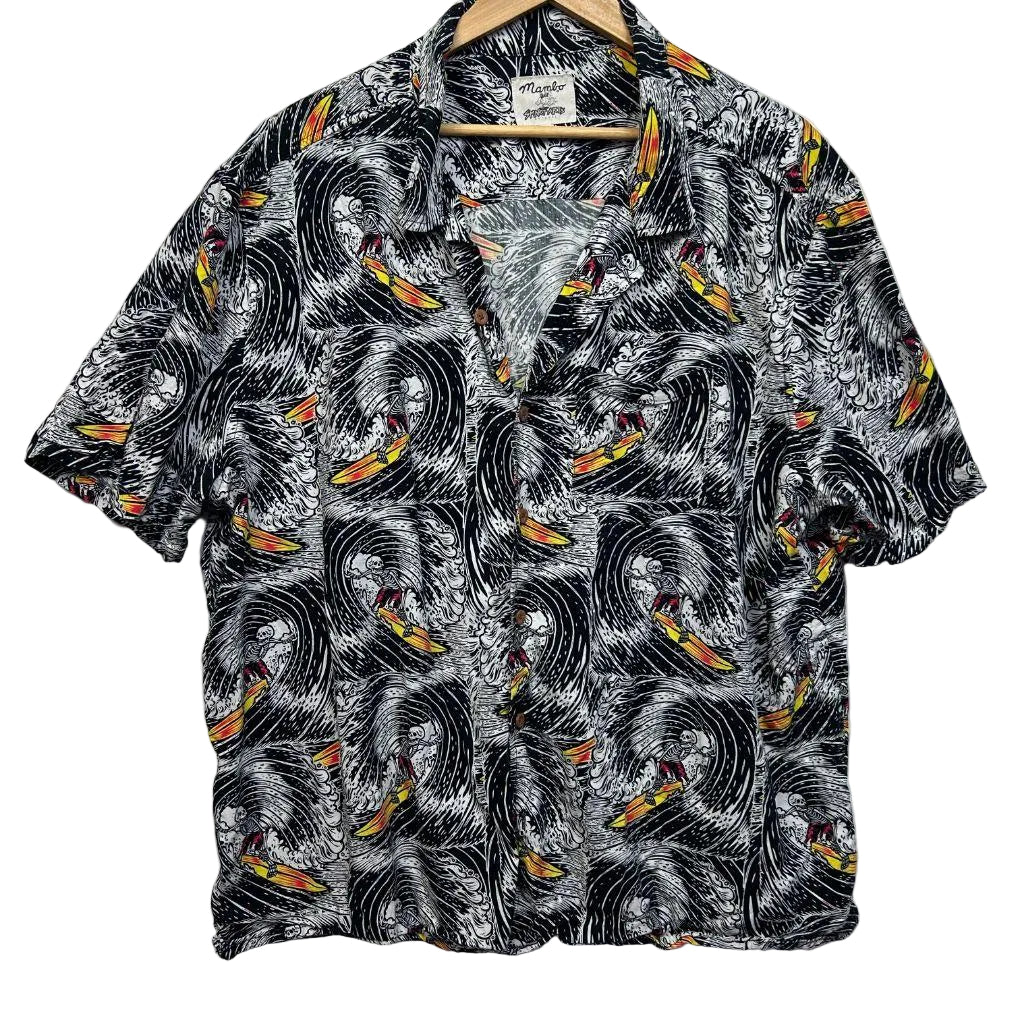 Mambo Smart Arts Navy Print Shirt - Size 4XL