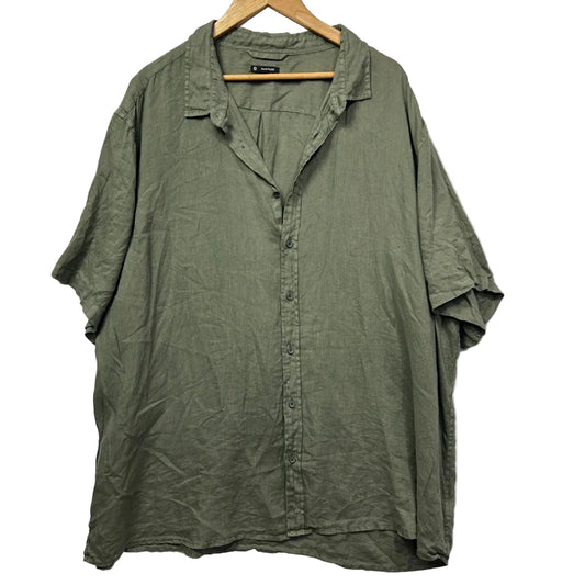 Target Man Plus Olive Linen Shirt - Size 6XL