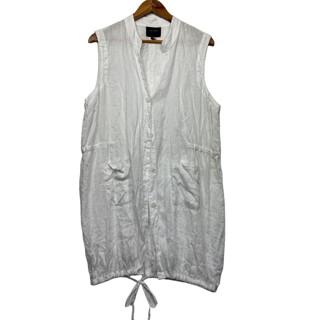 Marco Polo White Linen Vest - Size 14/16