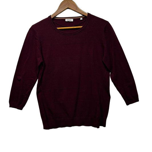 Marcs Burgundy Cotton Knit Jumper - Size L