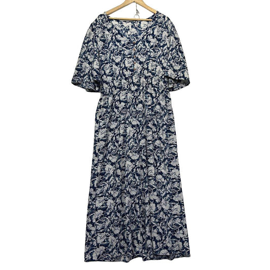 & Me Blue Floral Jumpsuit - Size 16