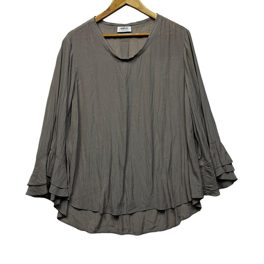 Mela Purdie Mushroom Long Sleeve Top - Size 14
