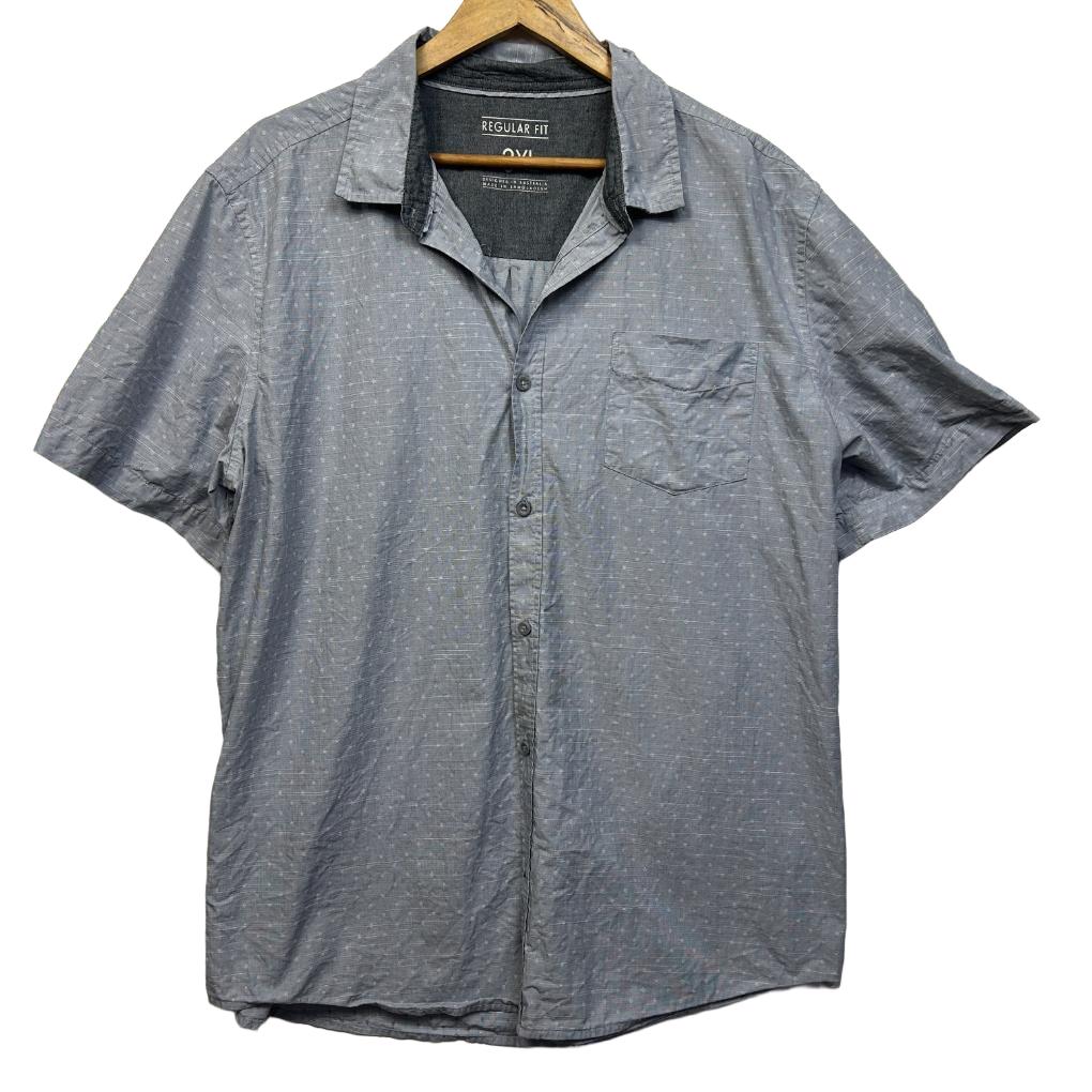 Mens Grey Cotton Shirt - Size 3XL