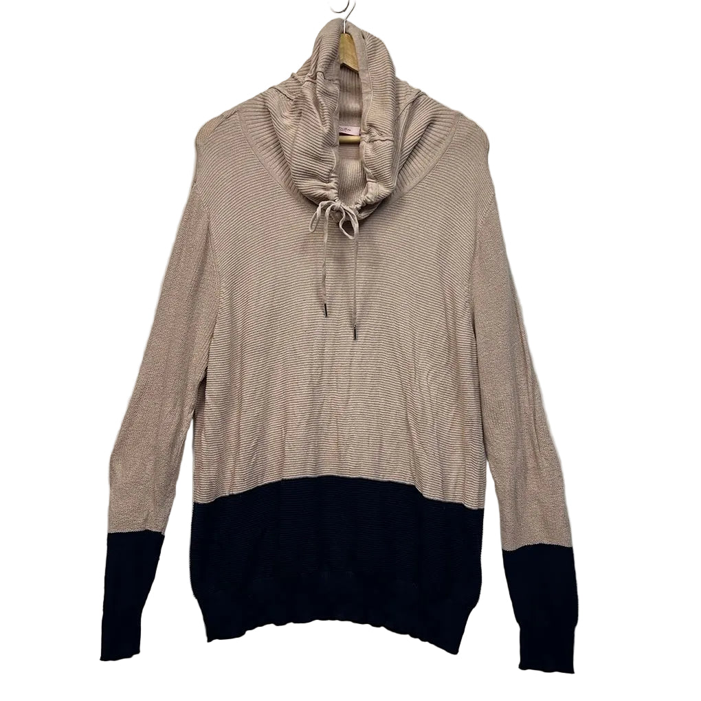 Millers Beige and Navy Cotton Top - Size XXL