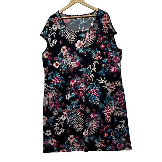 Millers Black Floral Dress - Size 22