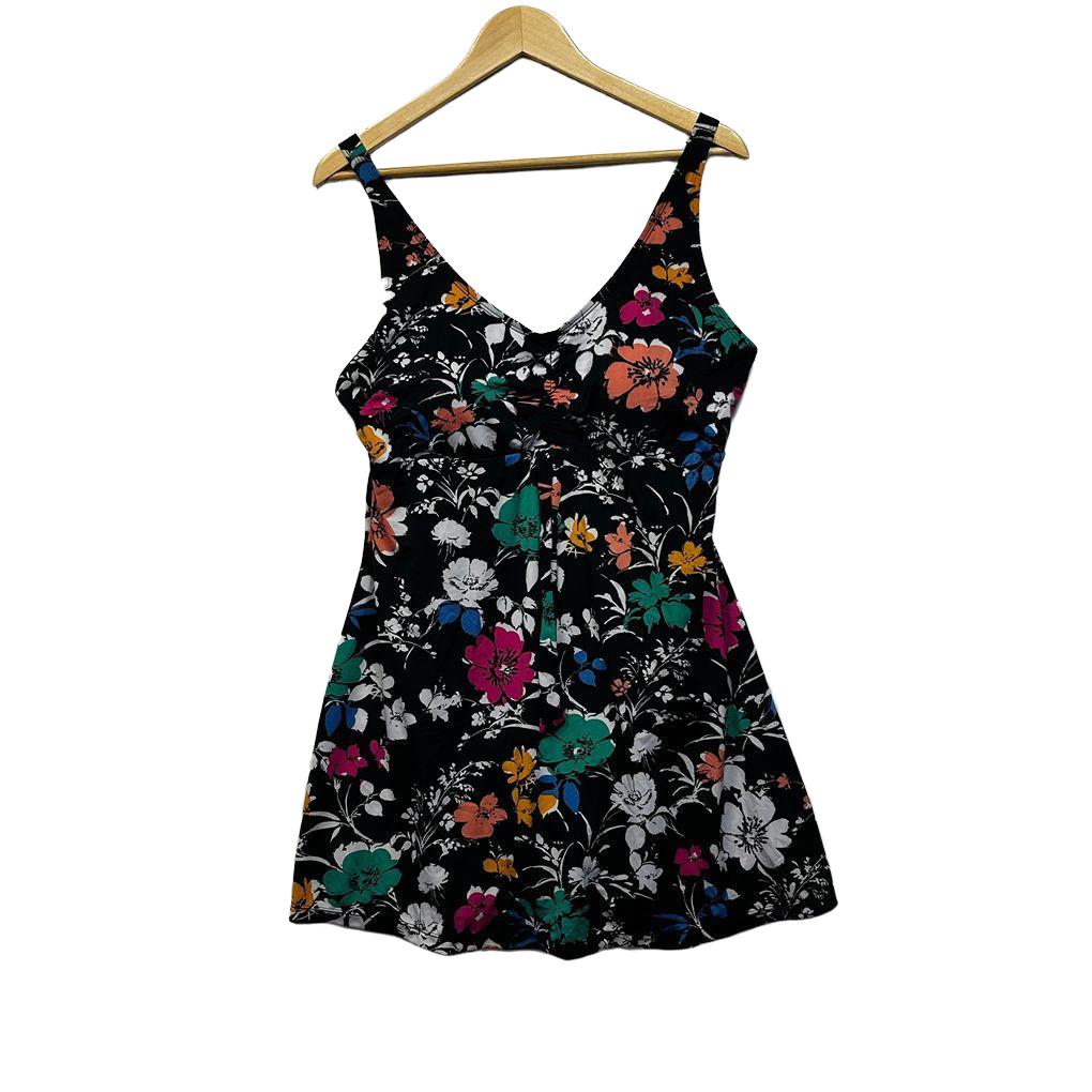 Millers Black Floral Swim Dress - Size 16