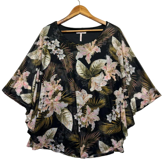 Millers Black Floral Top - Size 22