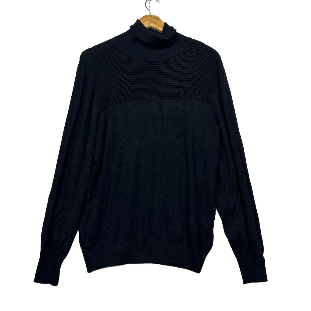 Millers Black Roll Neck Jumper - Size XL