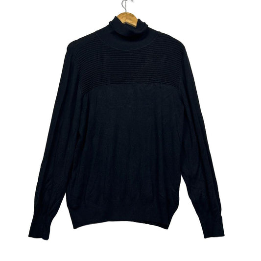 Millers Black Roll Neck Jumper - Size XL