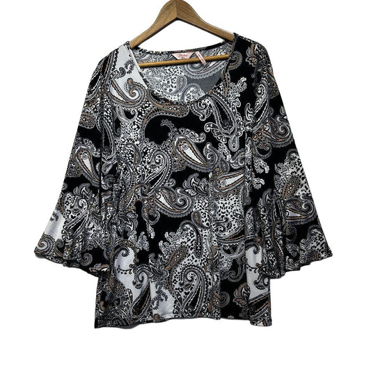 Millers Paisley Bell Sleeve Top - Size 22