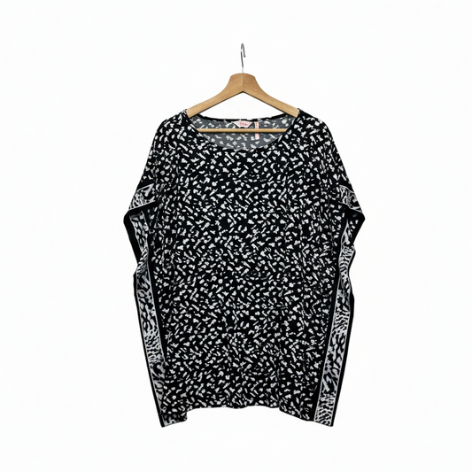 Millers Black and White Animal Print Kaftan - Size 18