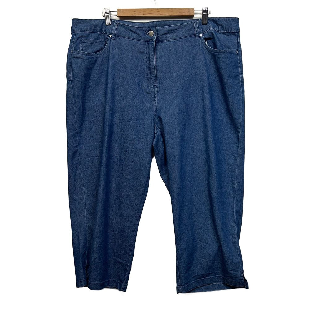 Millers Blue Cotton Denim Capri Pants - Size 20
