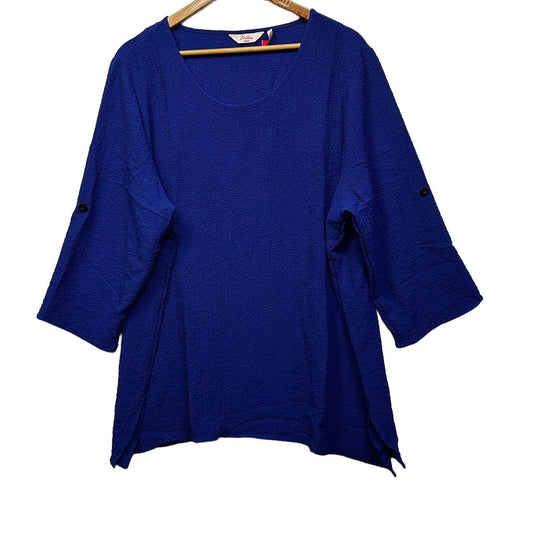 Millers Blue Cotton Top - Size 22