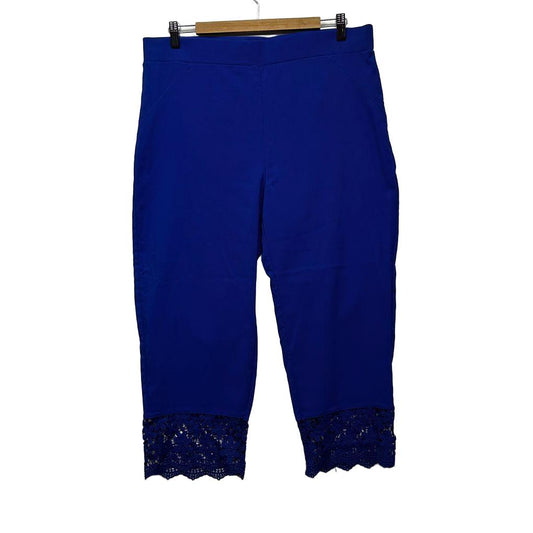 Millers Blue Cropped Lace Trim Pants - Size 16
