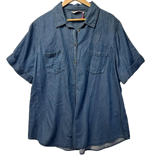 Millers Blue Chambray Shirt - Size 22