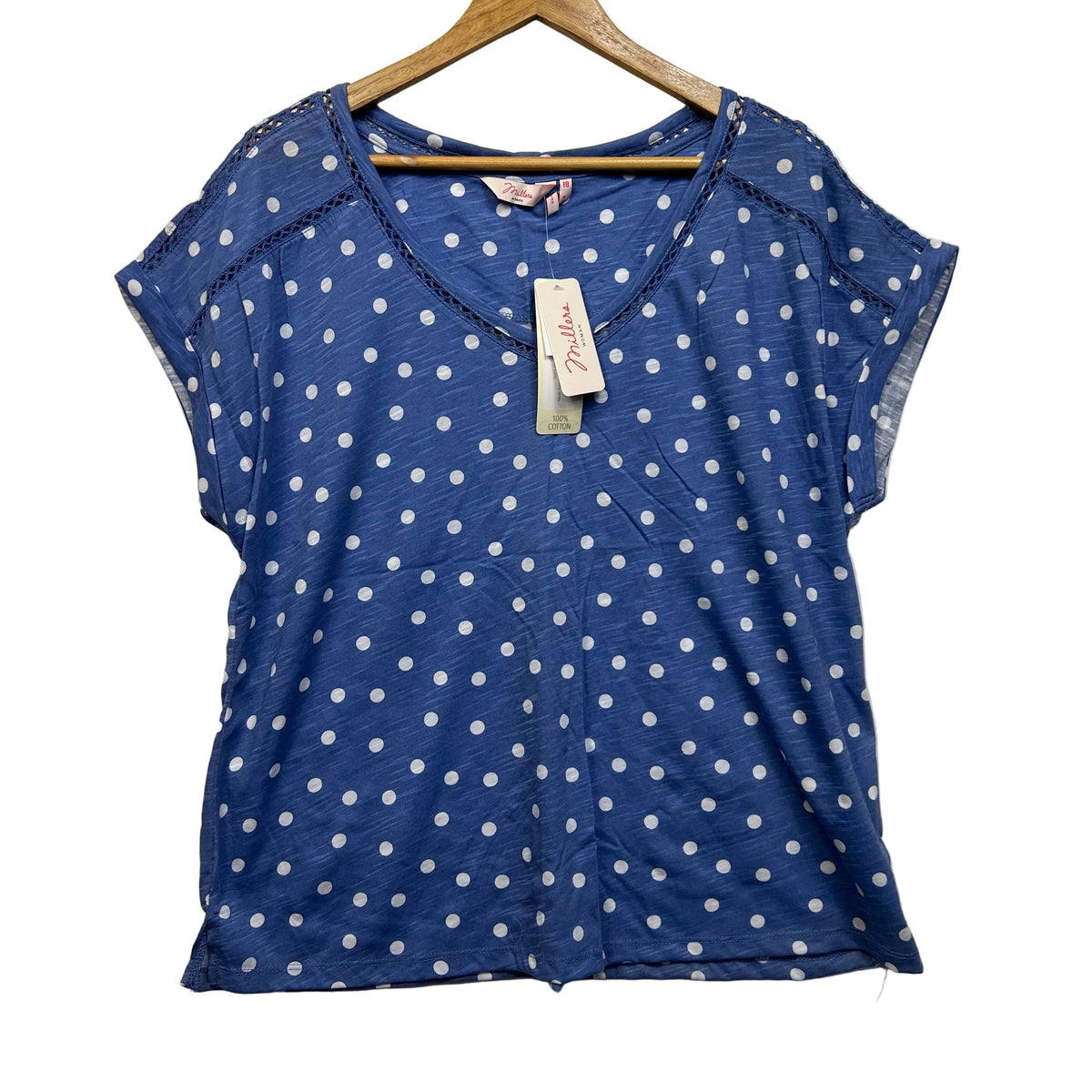 Millers Blue Dot Plus Size Top - Size 18