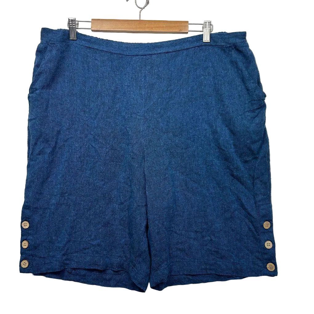 Millers Blue Linen Shorts - Size 20