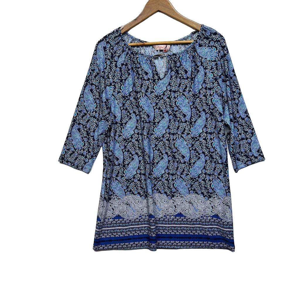 Millers Blue Paisley Top - Size 14