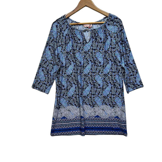 Millers Blue Paisley Top - Size 14