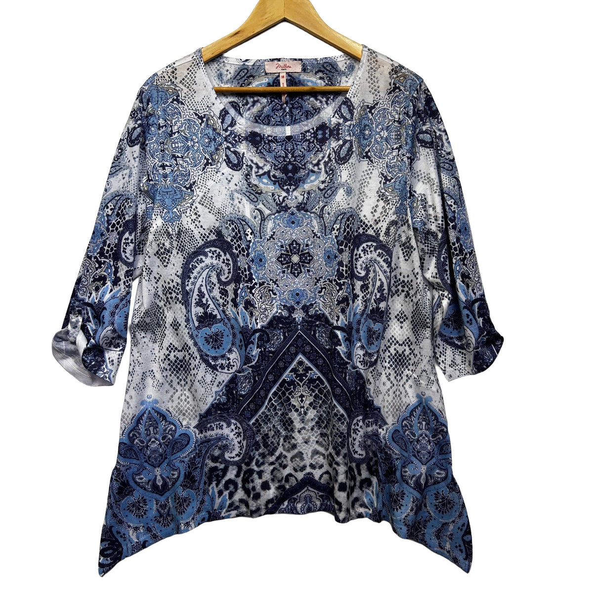 Millers Blue Plus Size Paisley Top - Size 18