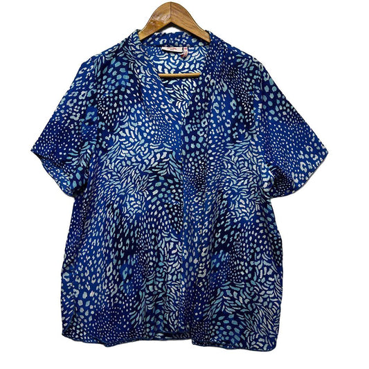 Millers Blue Print Short Sleeve Top - Size 20