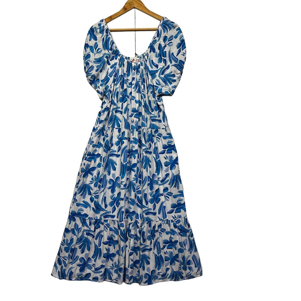 Millers Blue White Maxi Dress - Size 16