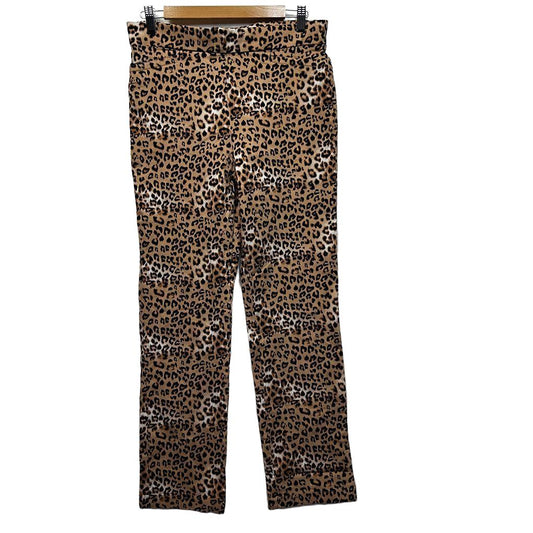 Millers Brown Leopard Print Pants - Size 14