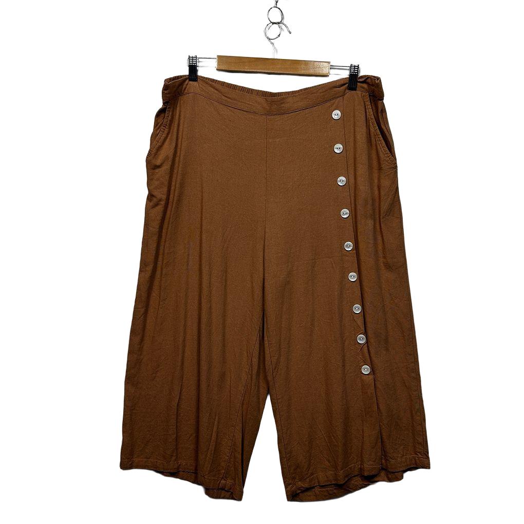 Millers Brown Plus Size Linen Culotte Pants - Size 18