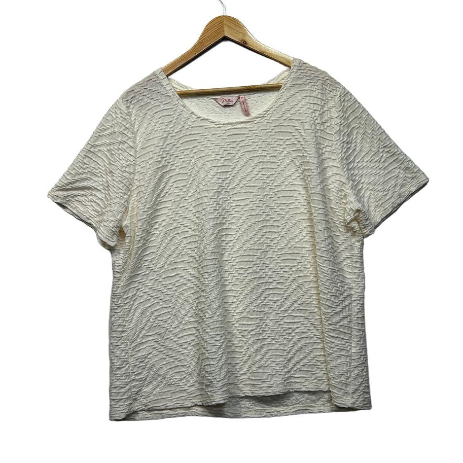 Millers Cream Plus Size Textured Top - Size 22