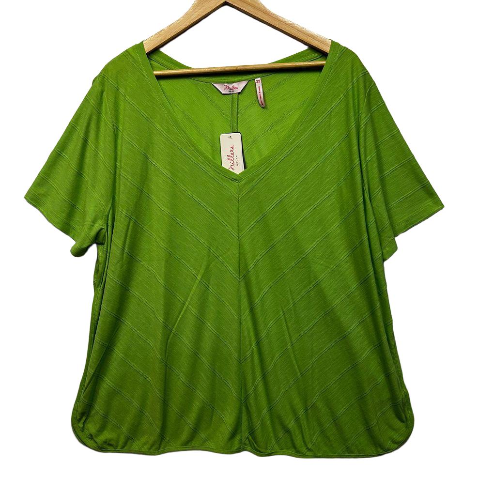 Millers Green Short Sleeve V Neck Top - Size 22