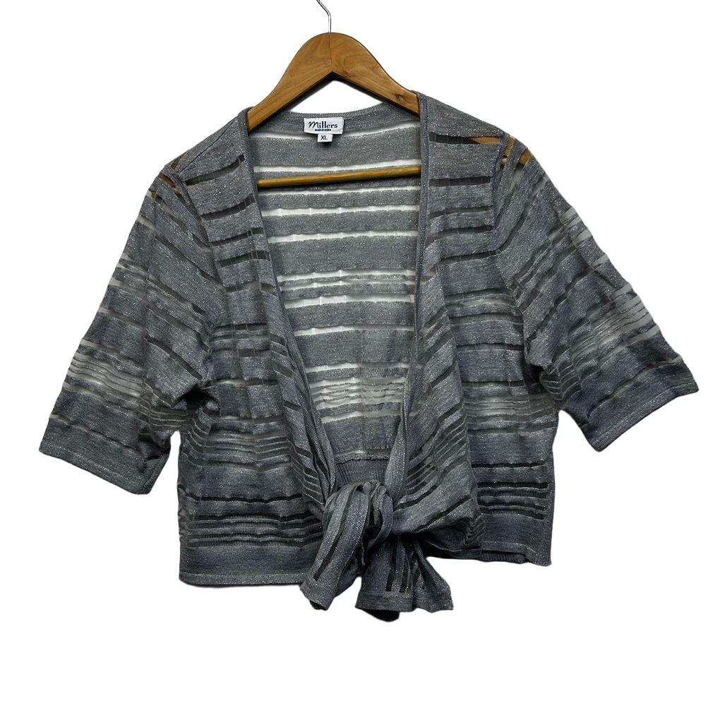 Millers Grey Metallic Shrug Cardigan - Size XL