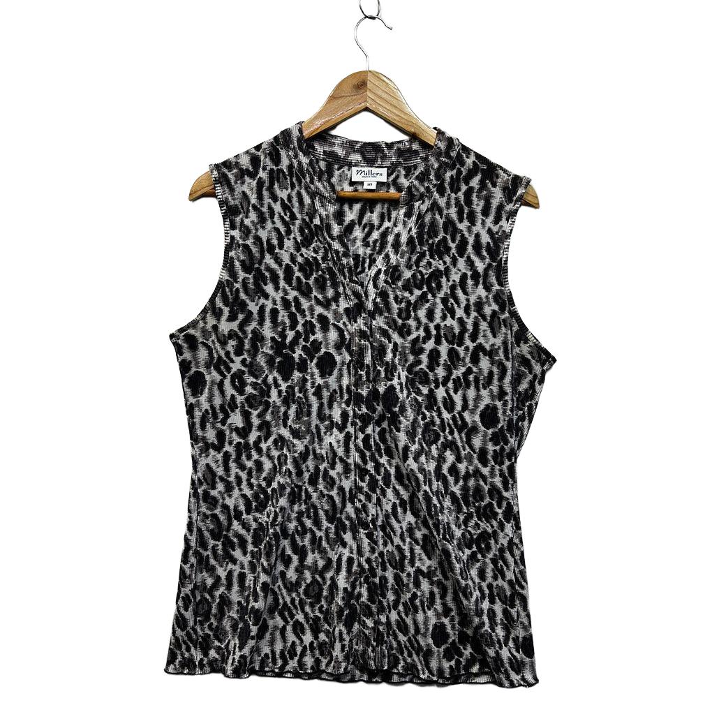 Millers Grey Plus Size Animal Print Sleeveless Top - Size 18