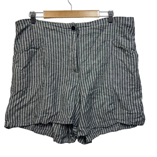 Millers Grey Striped Linen Shorts - Size 20