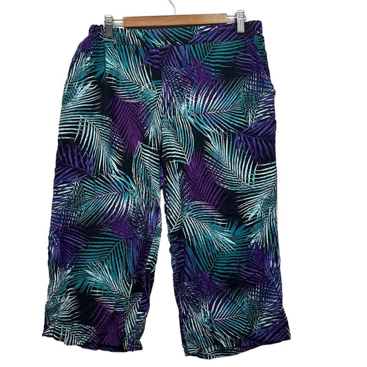 Millers Multicoloured Palm Print Cropped Pants - Size 16