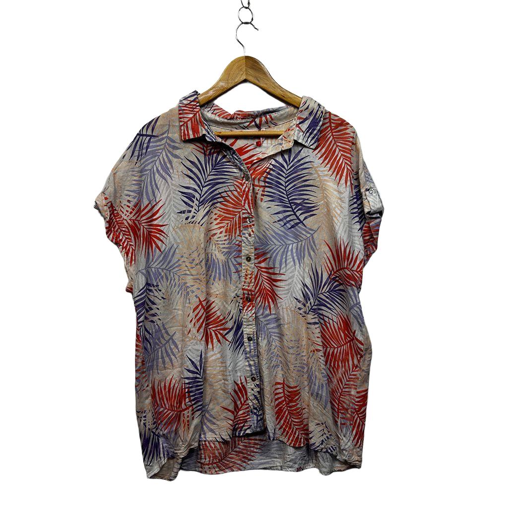 Millers Multicoloured Plus Size Linen Shirt - Size 22