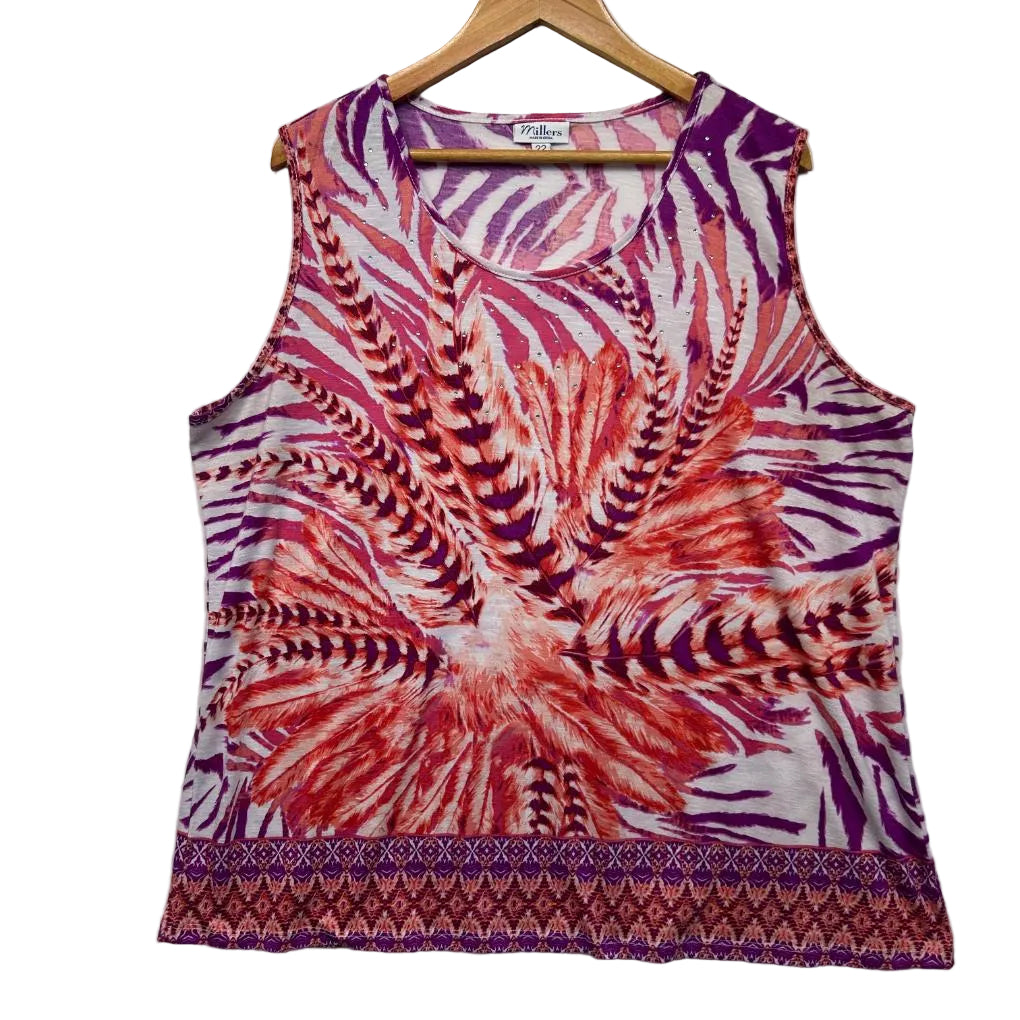 Millers Multicoloured Top - Size 22