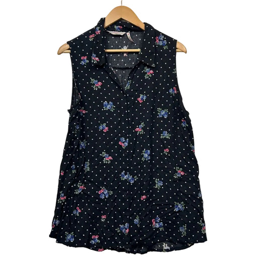 Millers Navy Floral Top - Size 18