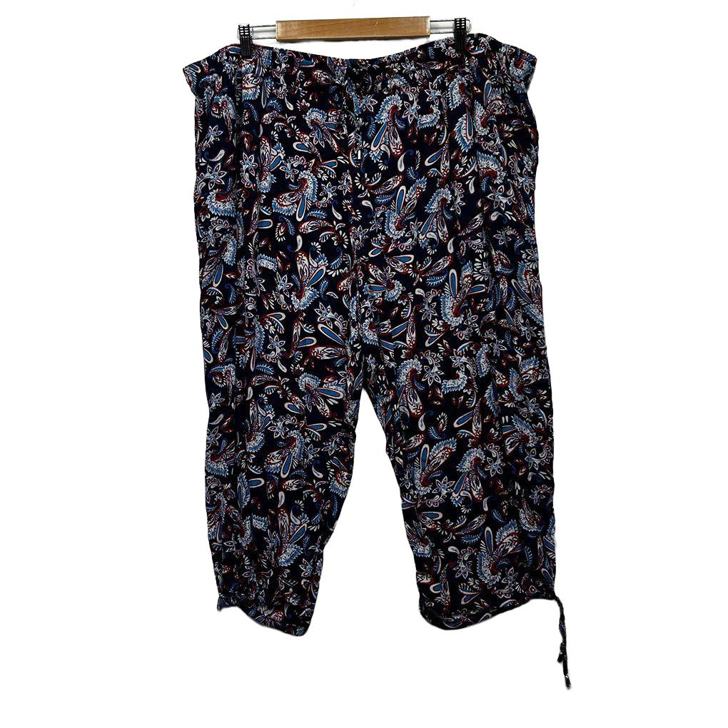 Millers Navy Paisley Plus Size Cropped Pants - Size 24
