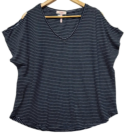Millers Navy Striped Top - Size 18