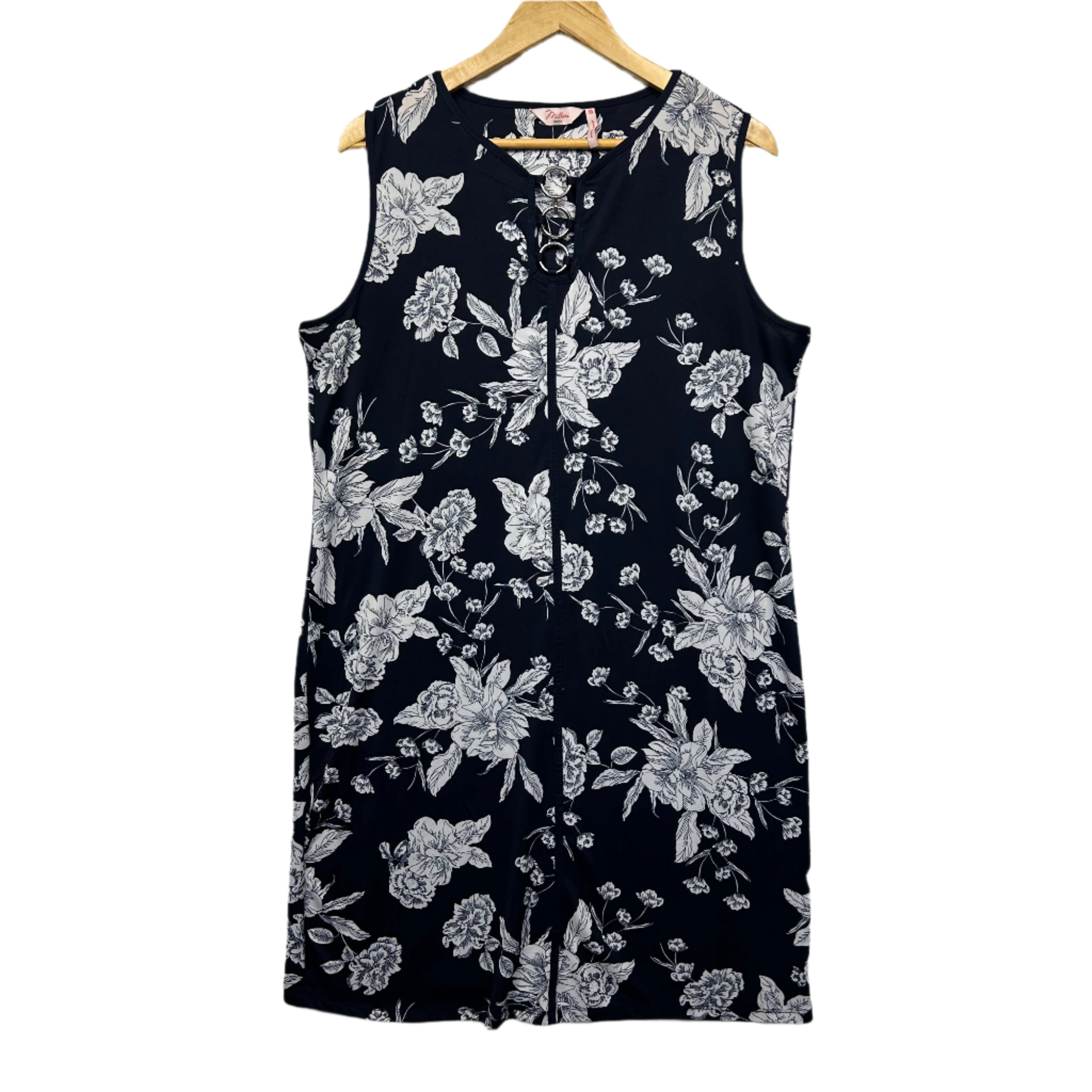 Millers Navy White Floral Sleeveless Dress - Size 16