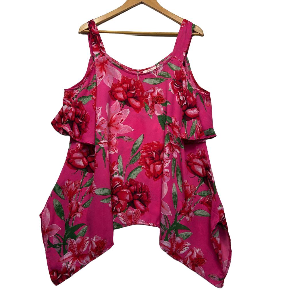 Millers Pink Floral Top - Size 16