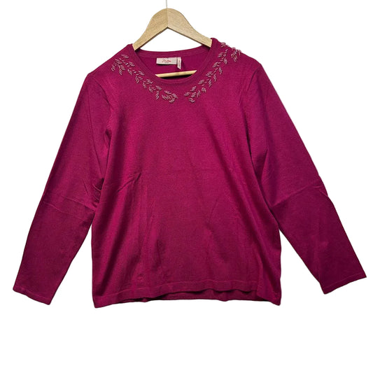Millers Pink Knit Beaded Top - Size XL