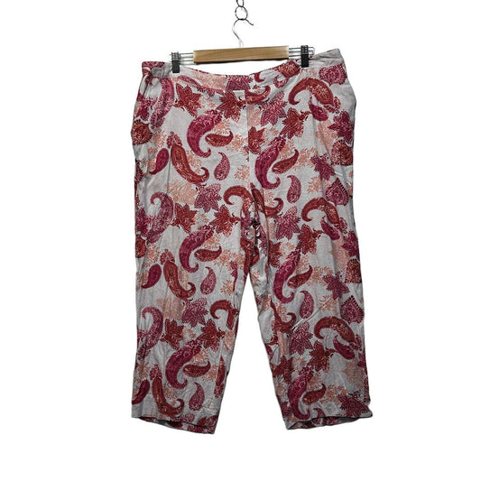 Millers Pink Paisley Plus Size Linen Pants - Size 20