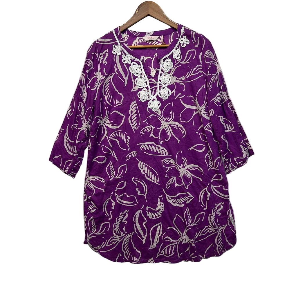 Millers Purple Cotton Top - Size 18