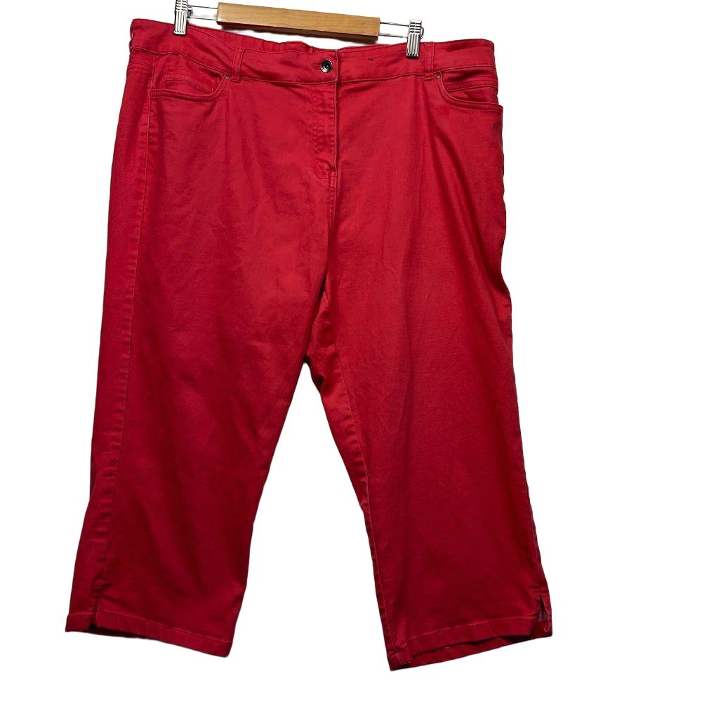 Millers Red Cotton Crop Pants - Size 22