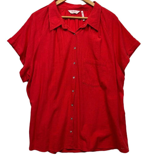 Millers Red Cotton Shirt - Size 22