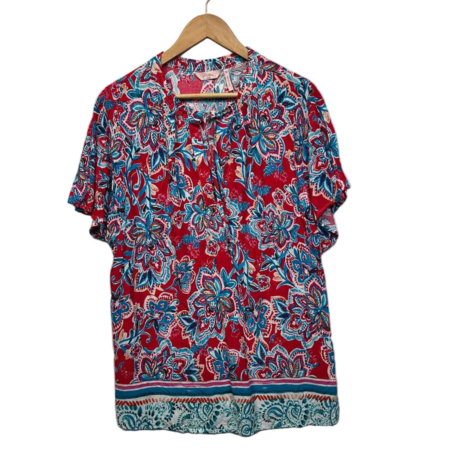 Millers Red Floral Top - Size 16
