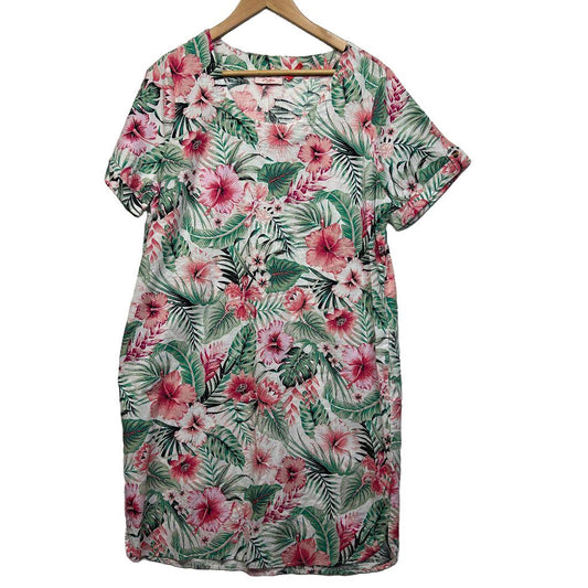 Millers White Multicoloured Cotton Dress - Size 16