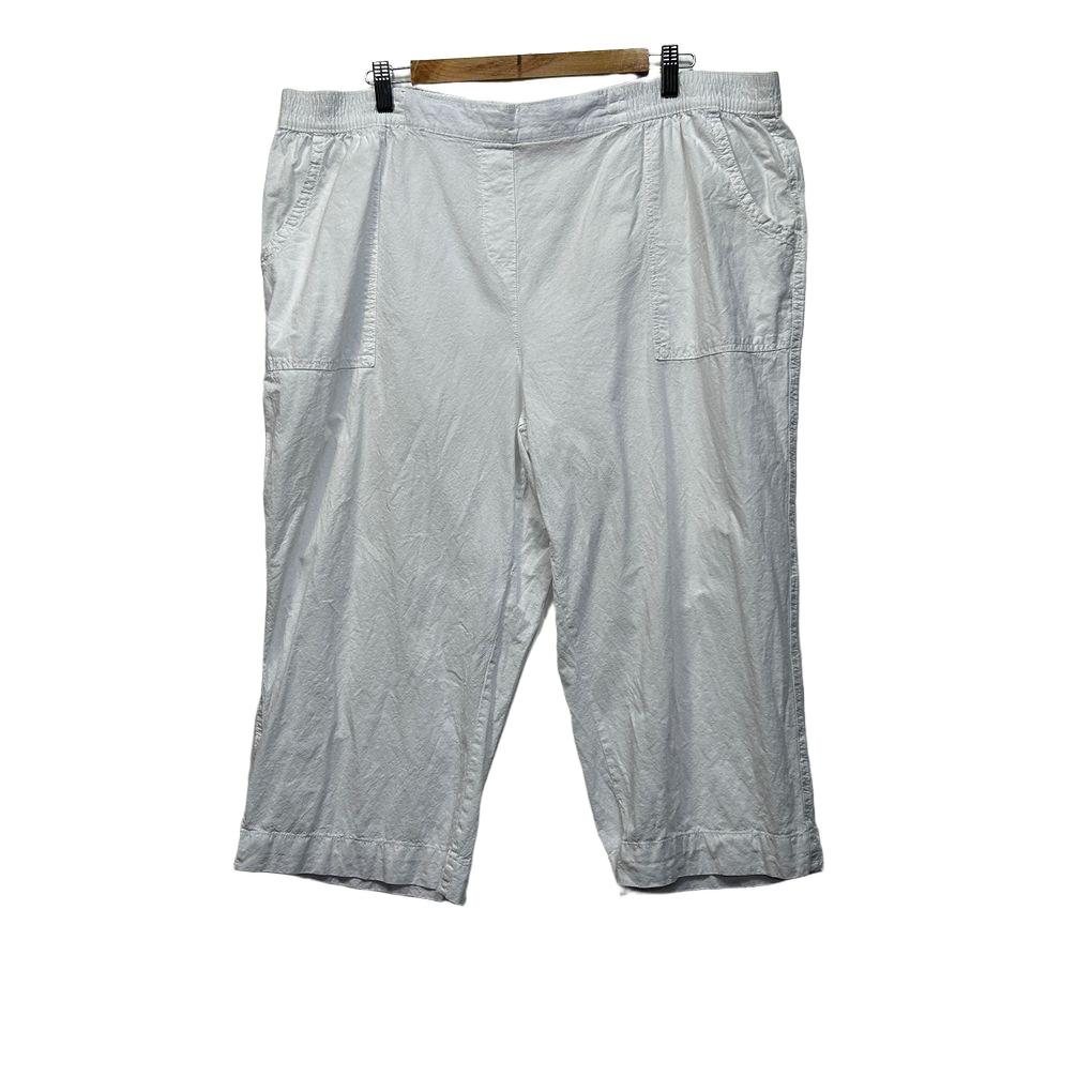 Millers White Plus Size Cotton Cropped Pants - Size 20